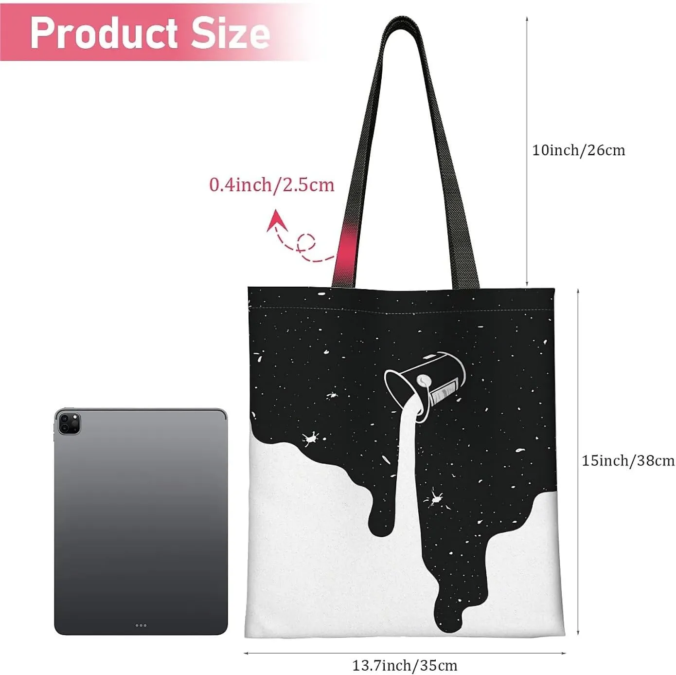 Canvas Tote Bag for Women with Zipper Inner Pocket, Canvas Tote for Daily Work Shopping