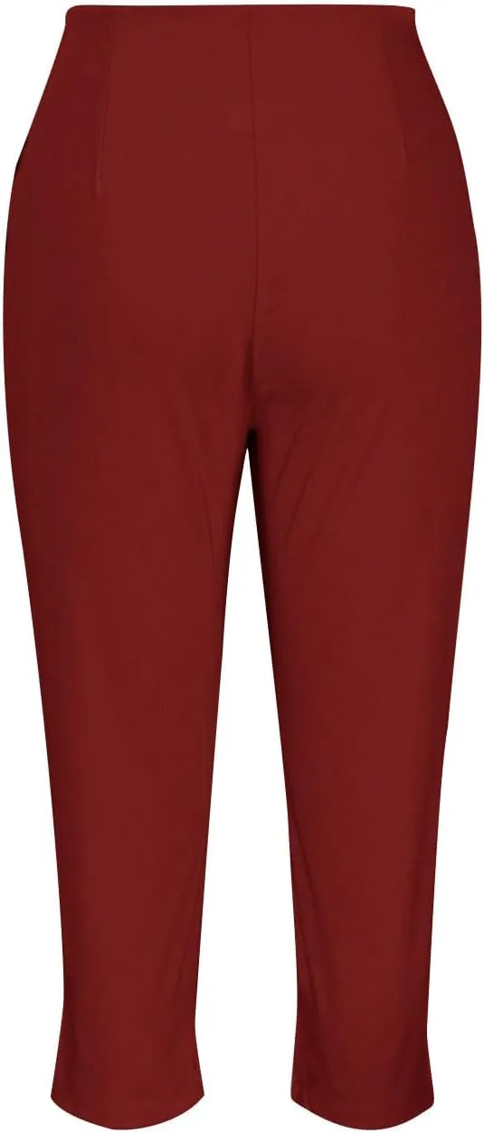 Capri Dress Pants for Women Casual Summer High Waisted Work Palazzo Office Business Trousers with Pockets 2025