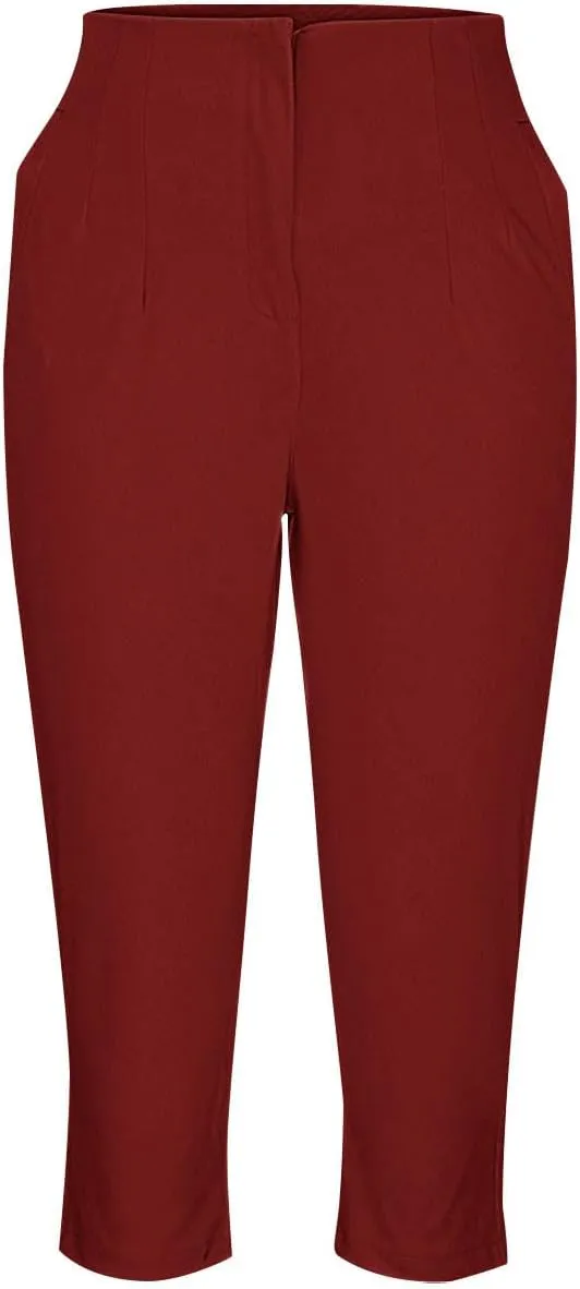 Capri Dress Pants for Women Casual Summer High Waisted Work Palazzo Office Business Trousers with Pockets 2025