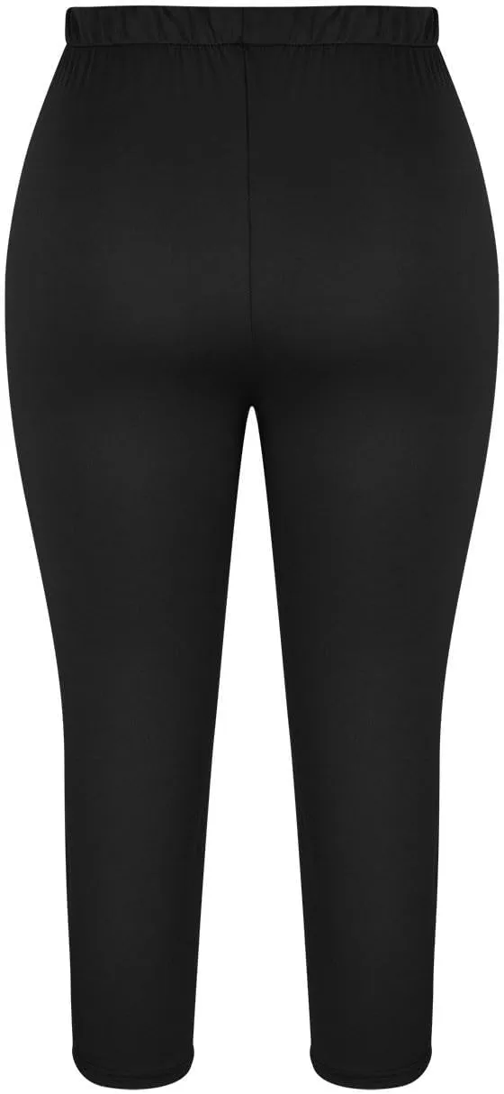 Capri Leggings for Women 2025 Summer Lace Stitching Beach Pants Elastic High Waisted Stretch Soft Cropped Trousers