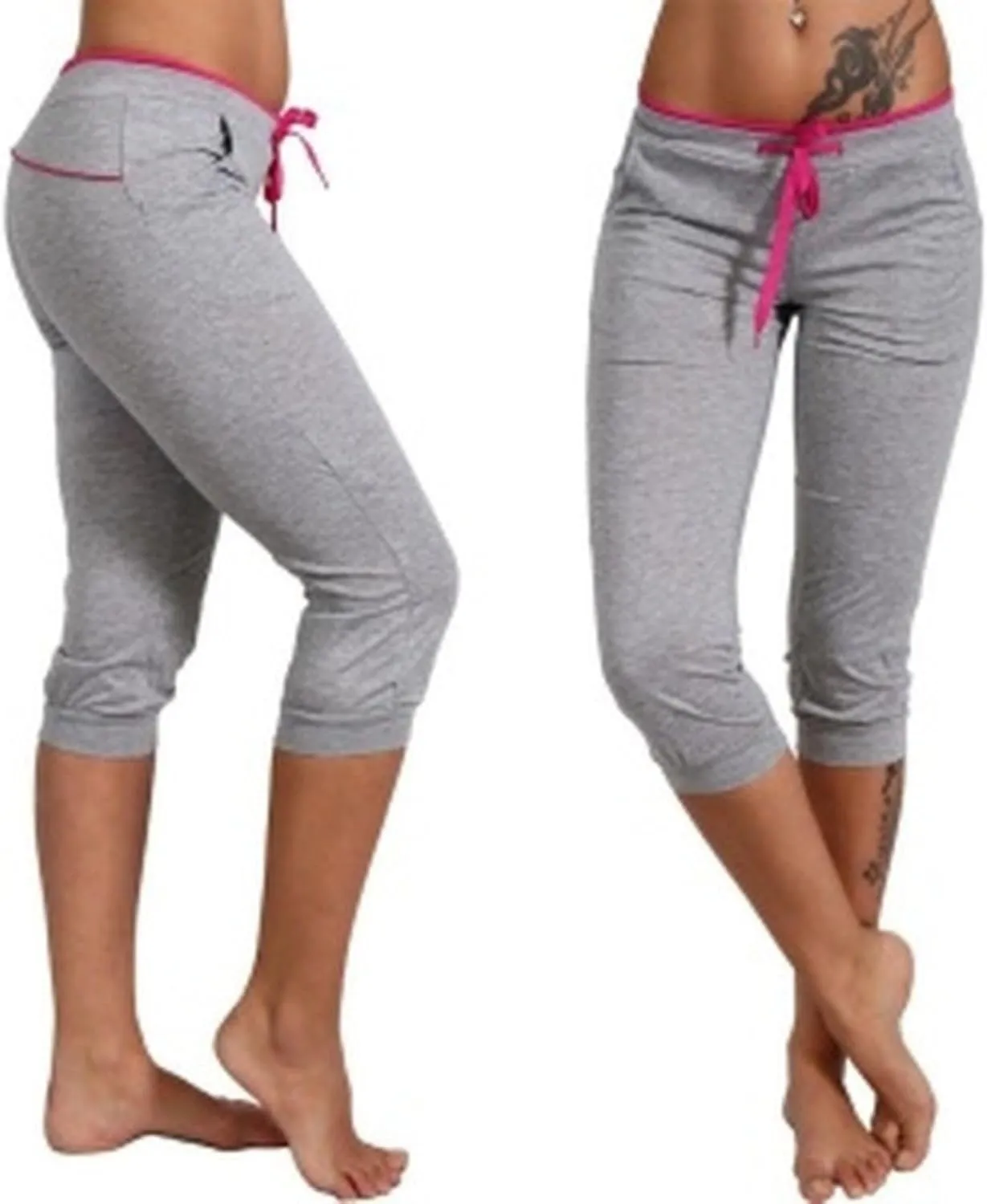 Capri Pants for Women Athletic High Waisted Drawstring Joggers Stretch Lightweight Casual Hiking Pant with Pockets