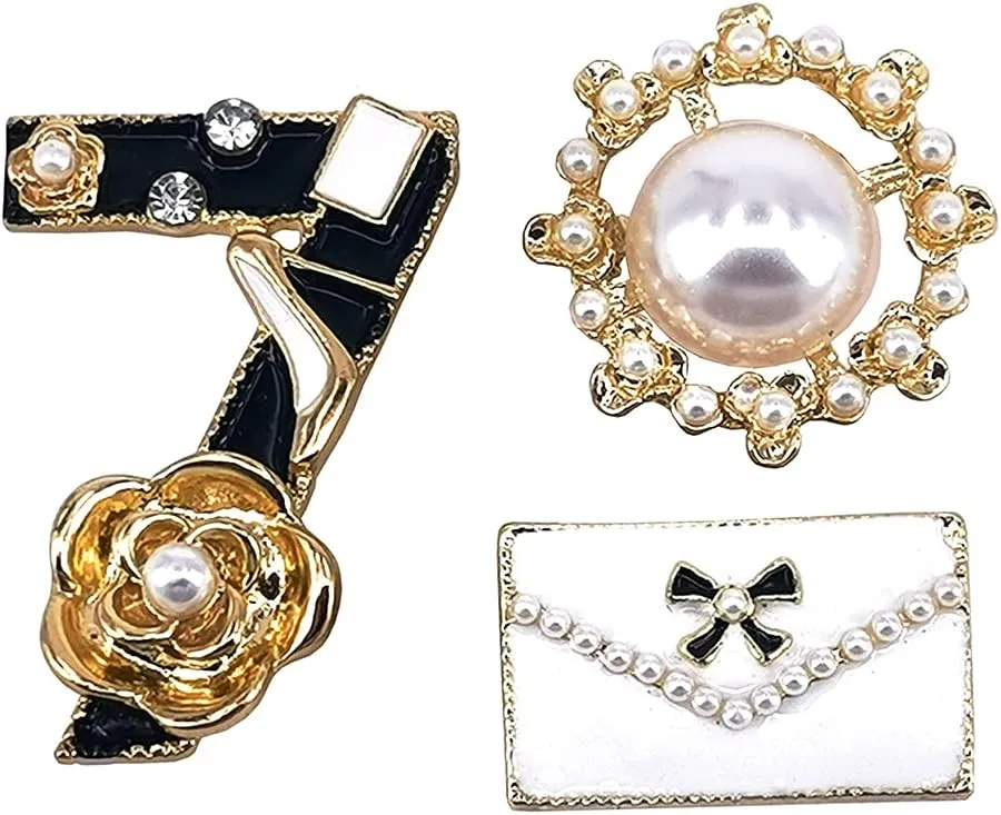 Celebrity Designer Inspired Flower Brooch Pin Gift Set Jewelry For Wedding Party