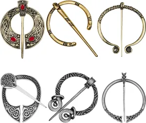 Celtic Cloak Pins Vintage Viking Brooches Shawl Pin Celtic Scarf Shawl Buckle Medieval Clasp Pin Brooch Penannular Brooch for Jewelry Costume