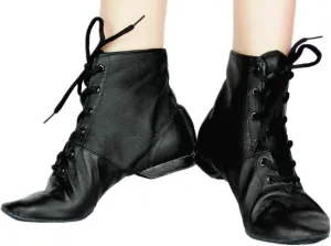 Cheapdancing Mens & Women's Practice Dancing Shoes Soft Leather Flat Jazz Boots (Black, Adult, Men, 9.5, Numeric, US Footwear Size System, Medium)