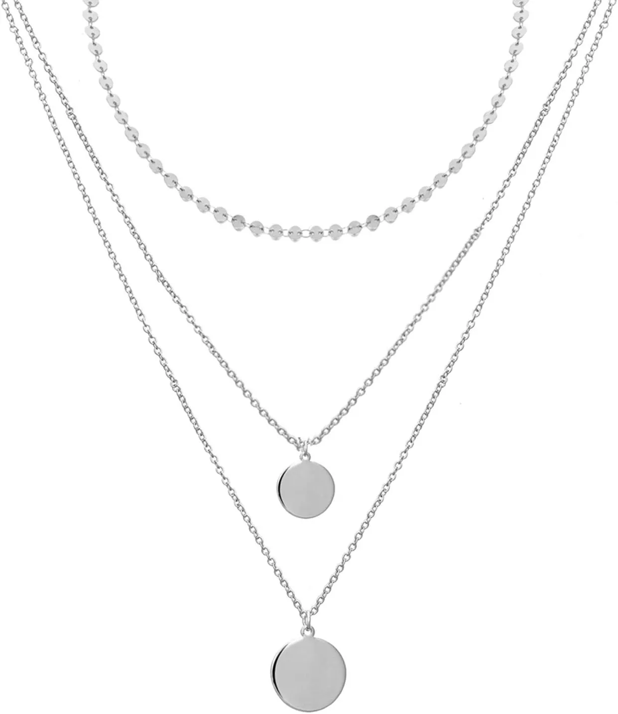 choice of all Layered Silver Necklaces for Women Trendy Dainty Layered Pendant Necklace Dainty Jewelry Gifts Stocking Stuffers