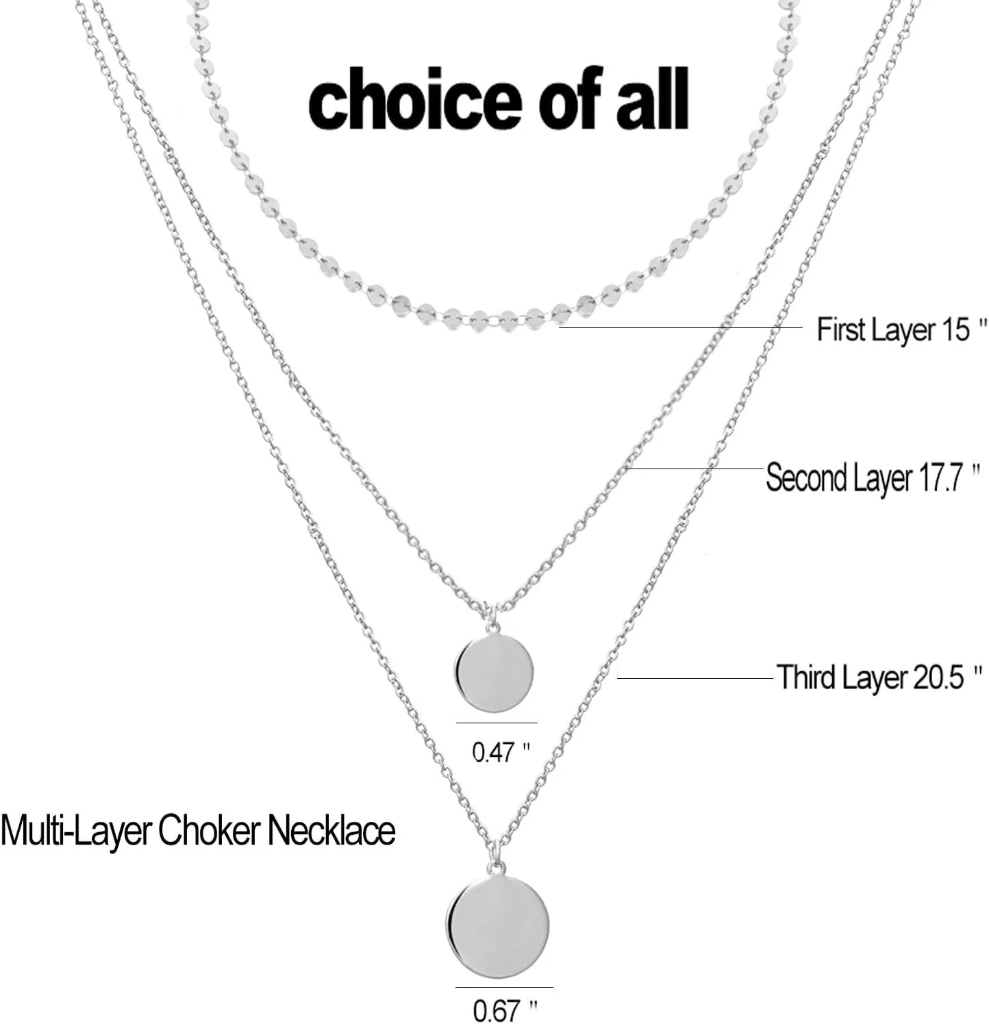 choice of all Layered Silver Necklaces for Women Trendy Dainty Layered Pendant Necklace Dainty Jewelry Gifts Stocking Stuffers