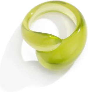 Chunky Resin Rings for Women Vintage Thick Resin Rings Cute Colorful Plastic Rings Y2K Statement Acrylic Rings Jewelry Accessories Present