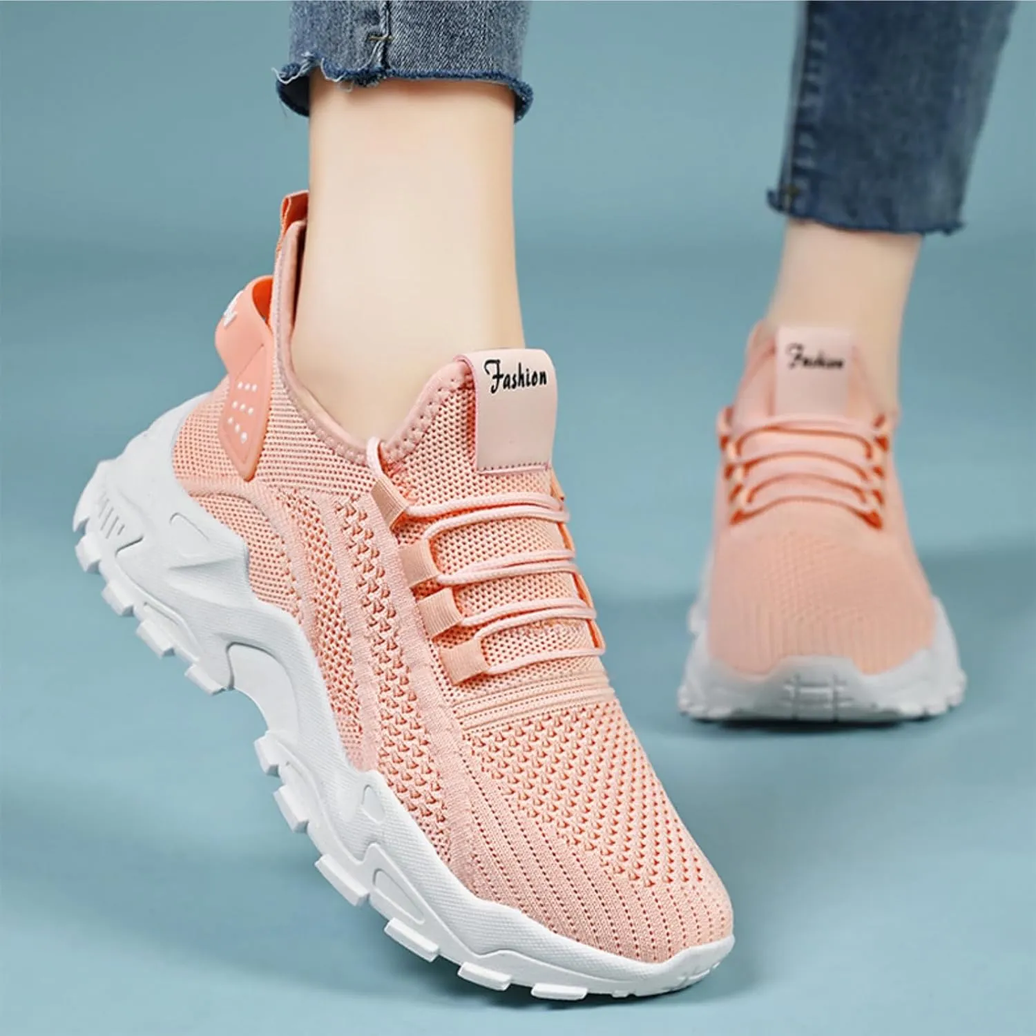 Chunky Sneakers for Women Lightweight Slip On Sneakers Comfortable Workout Sport Work Casual Tennis Shoes Fashion Breathable Soft Sole Arch Support Non-Slip Shoes