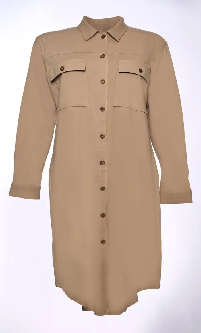 Classic Button Down Shirt with Front Pockets - Final Sale