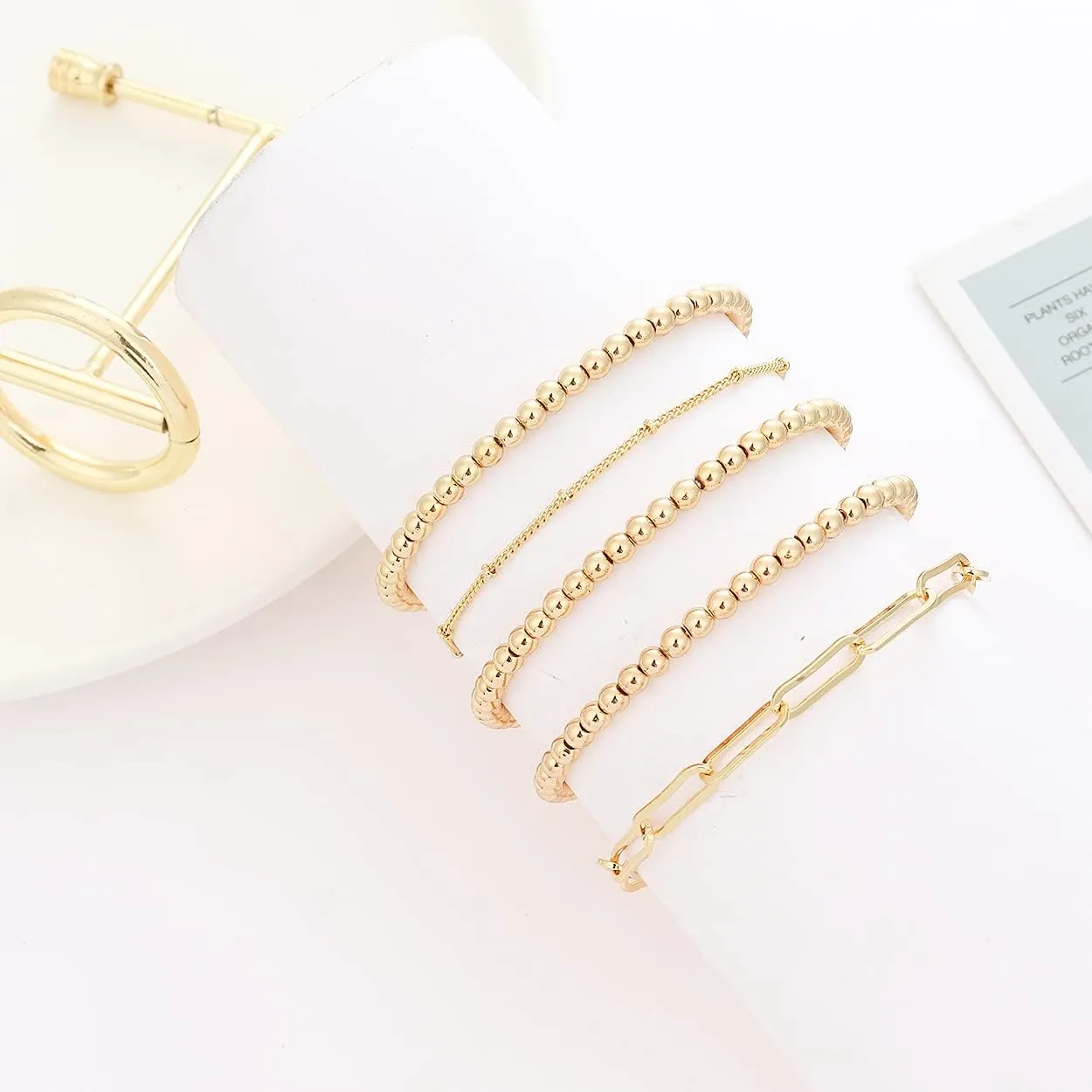 Colorful Beaded Bracelets for Women Heishi Bracelet Set Gold Bead Bracelets Resin Acrylic Bangle Bracelets Stackable Stretch Strand Bracelet