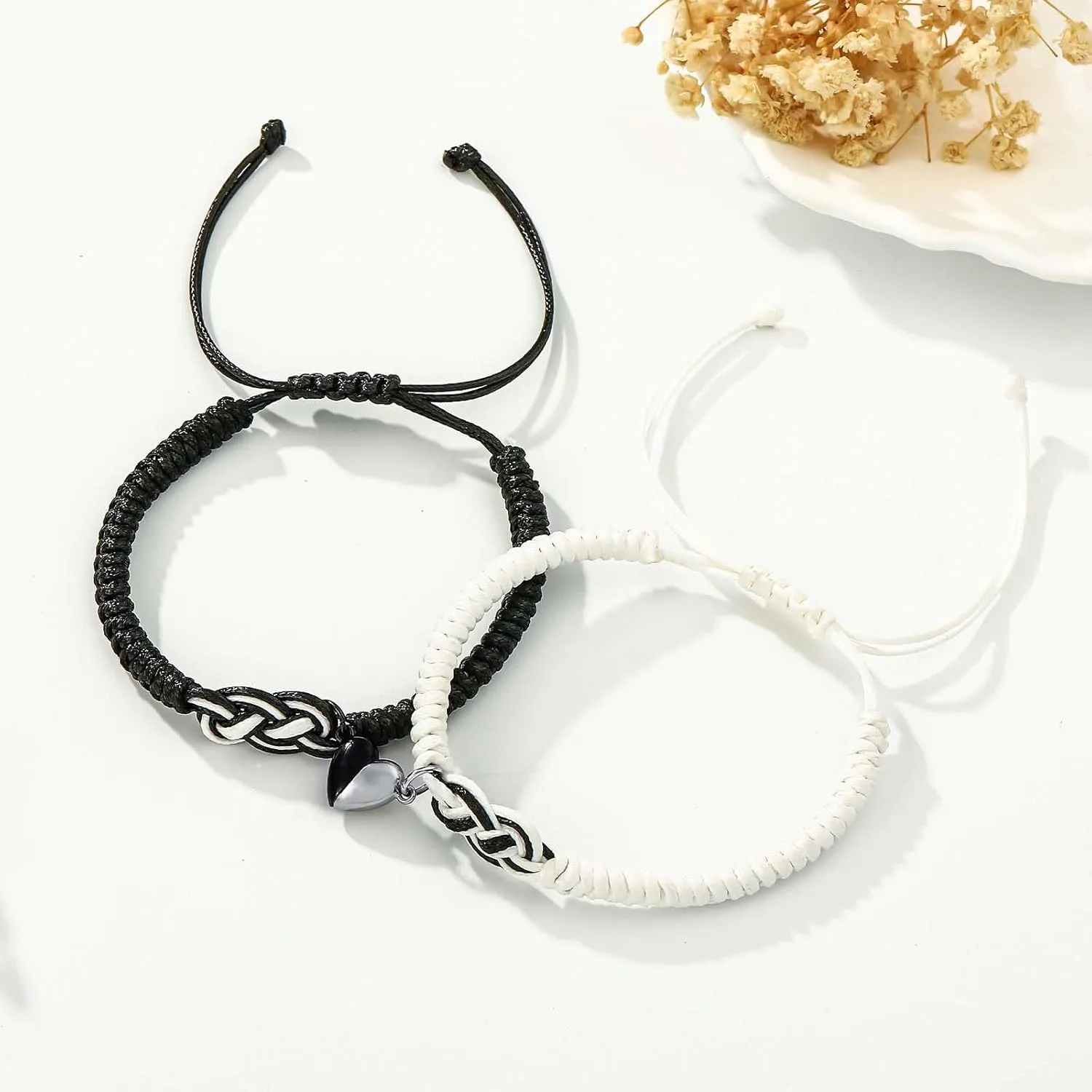 Couple Gifts Bracelets Matching Bracelets Adjustable Rope Bracelets for Couples Christmas Anniversary Valentines Gifts for Him HerBoyfriend Girlfriend Lovers Husband Wife