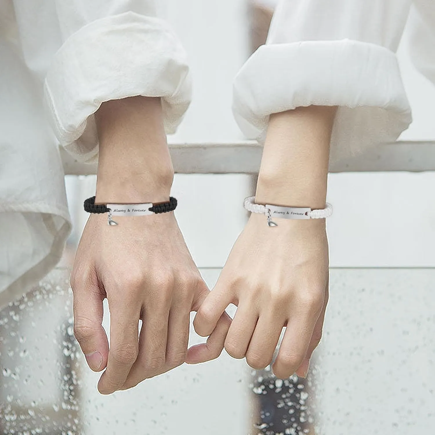 Couple Matching Bracelets, Bf And Gf Bracelets, Best Friend Friendship Relationship Bracelet,Stretch Adjustable Bracelets Jewelry for Him and Her