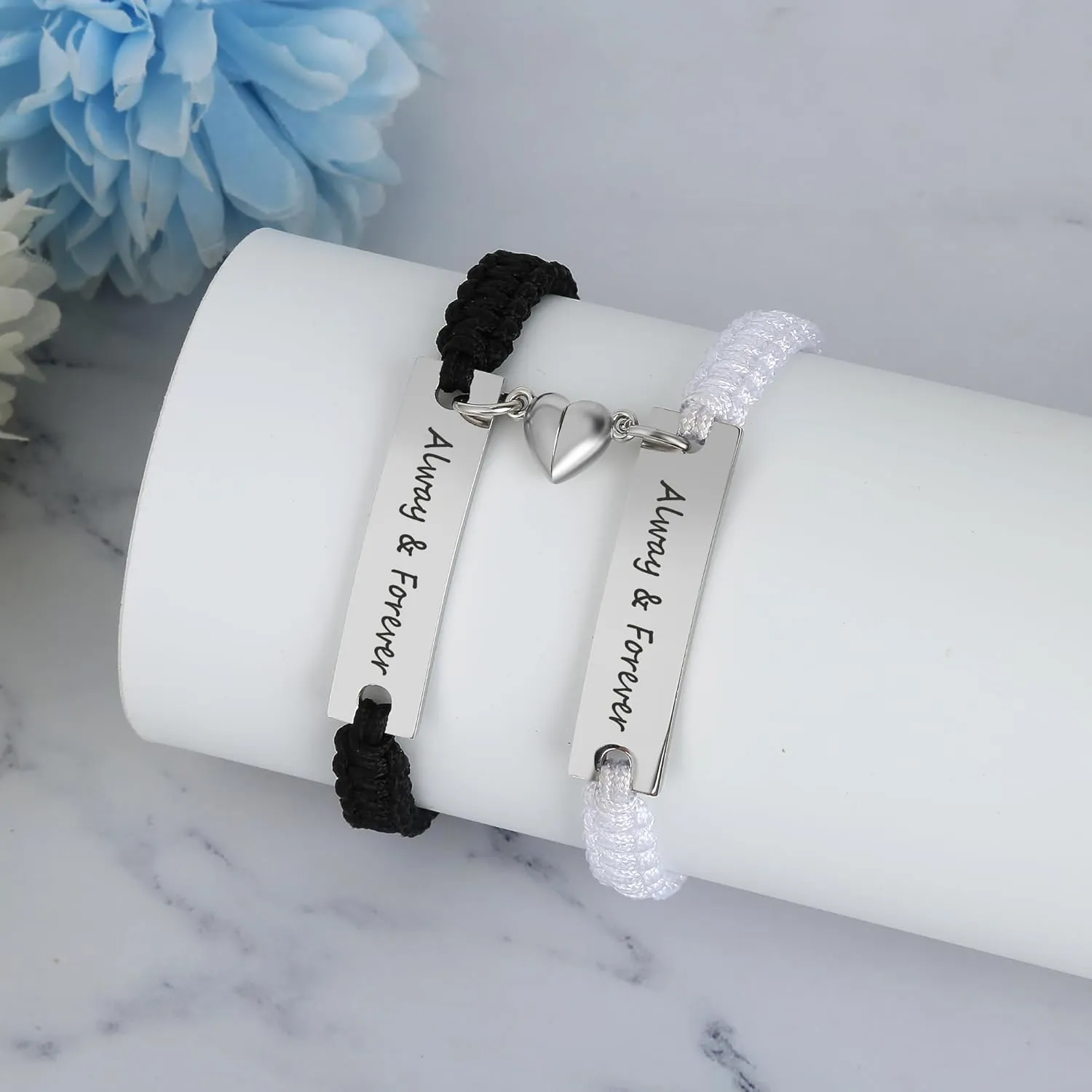 Couple Matching Bracelets, Bf And Gf Bracelets, Best Friend Friendship Relationship Bracelet,Stretch Adjustable Bracelets Jewelry for Him and Her