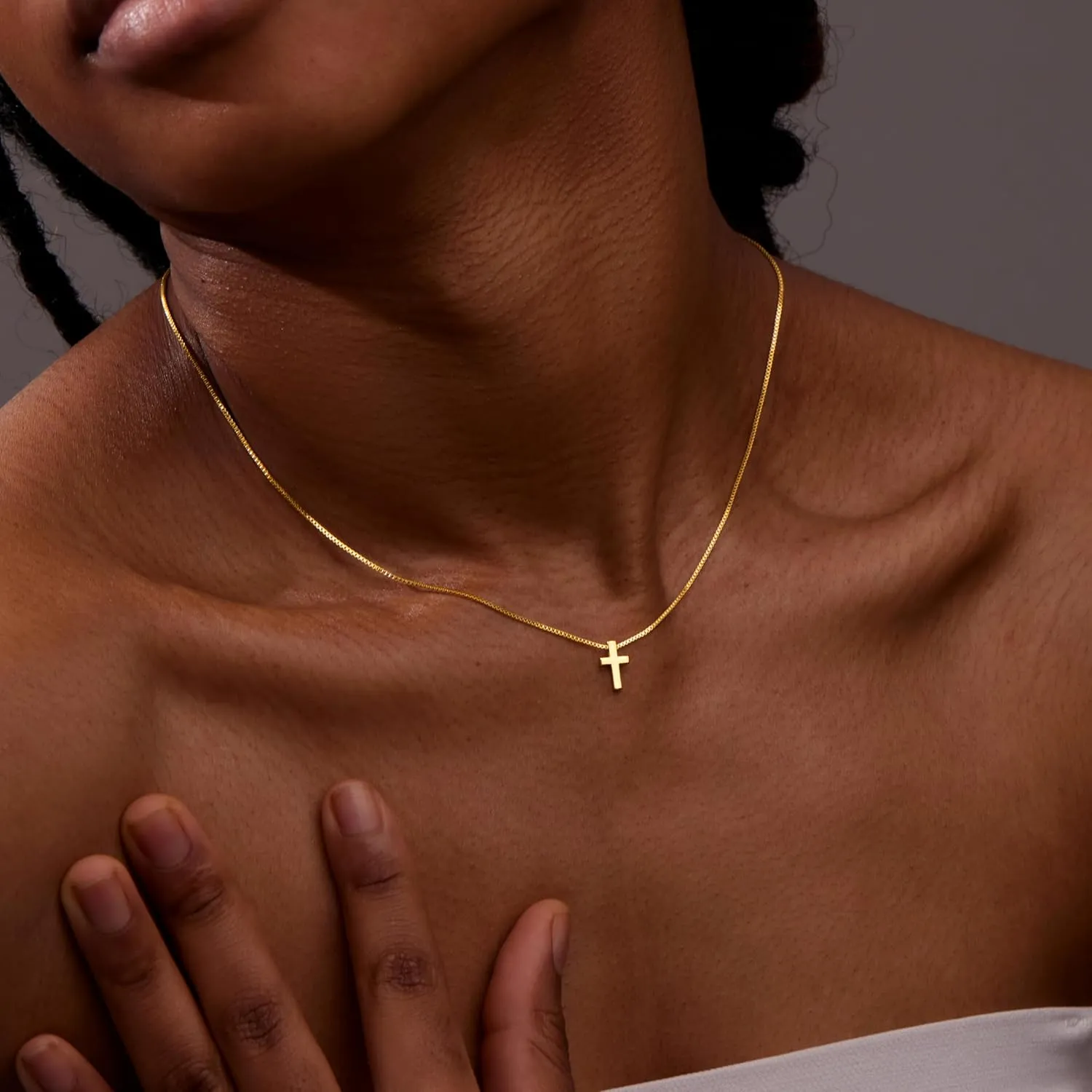 Cross Necklace for Women, Dainty14K Real Gold Silver Plated Cross Choker Pendant Jewelry Non Tarnish Waterproof Trendy Cute Simple Small Necklace Easter Christian Baptism Religious Faith Jewelry Gifts