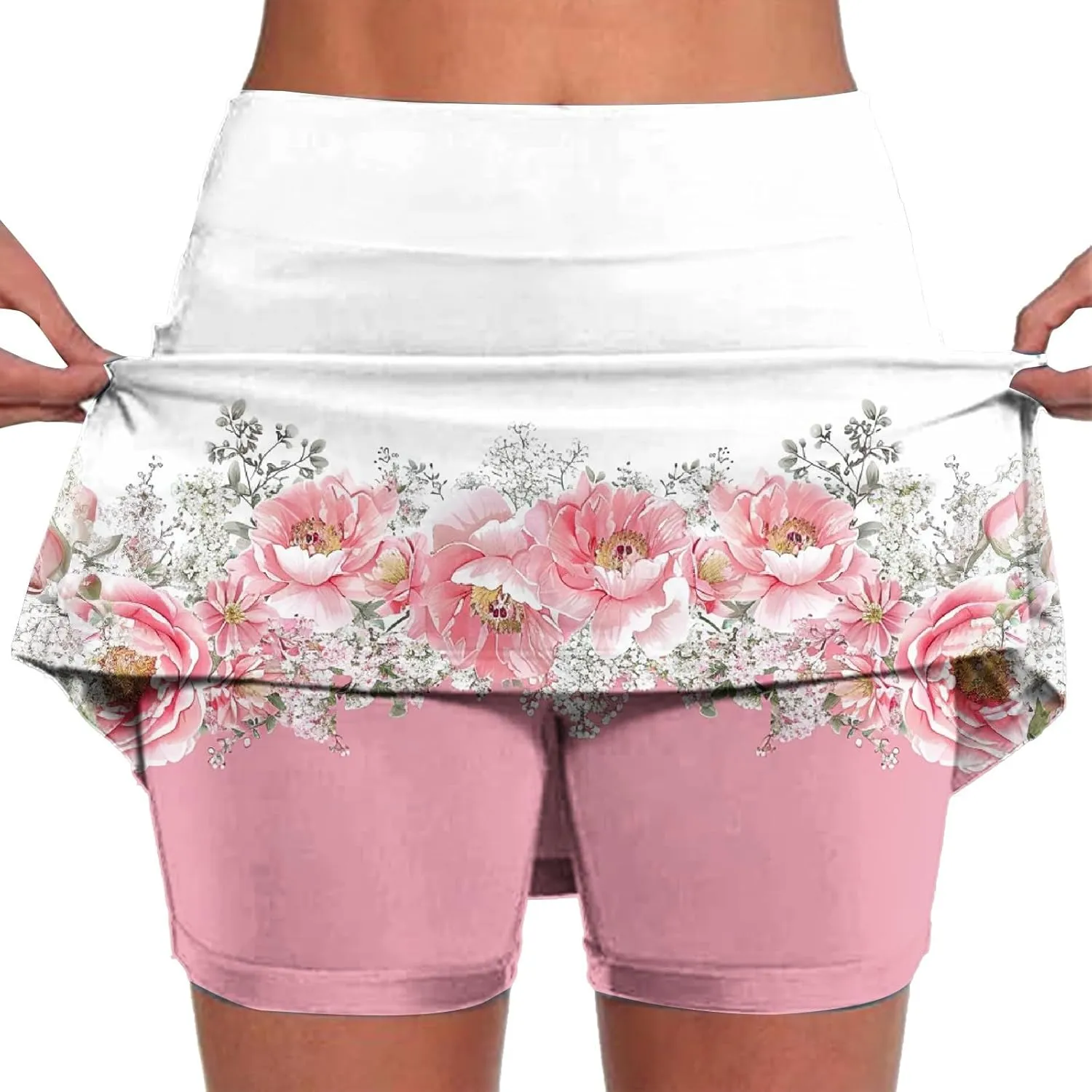Crossover Skorts for Woman Athletic Mini Skirts Ladies Tennis Yoga Shorts Golf Summer Vacation Beach Casual Fashon