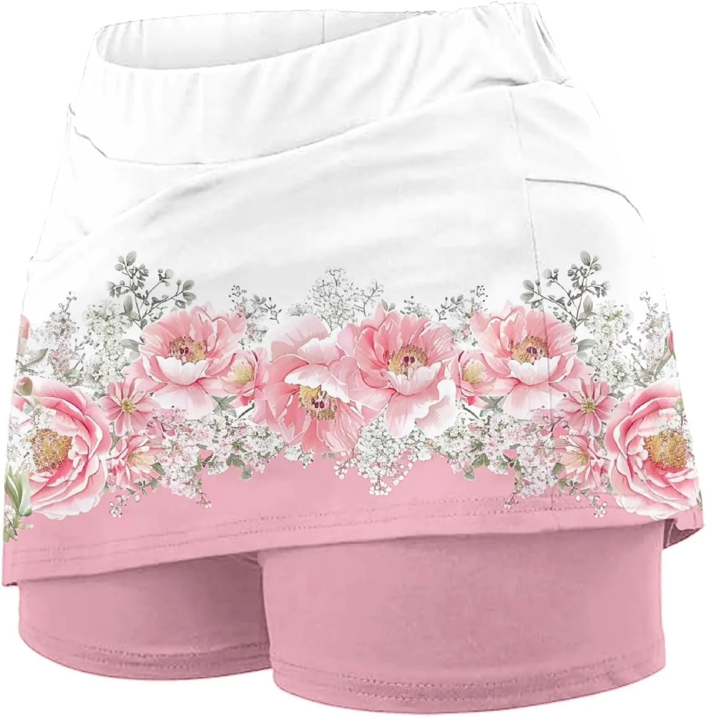 Crossover Skorts for Woman Athletic Mini Skirts Ladies Tennis Yoga Shorts Golf Summer Vacation Beach Casual Fashon