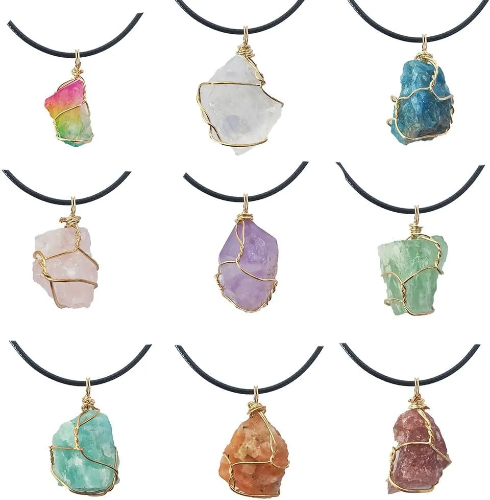 Crystal Necklaces for Women Gold Pendant Necklace Healing Crystal Necklace Gold Layered Chain Necklace Amethyst Necklaces Fashion Jewelry for Women