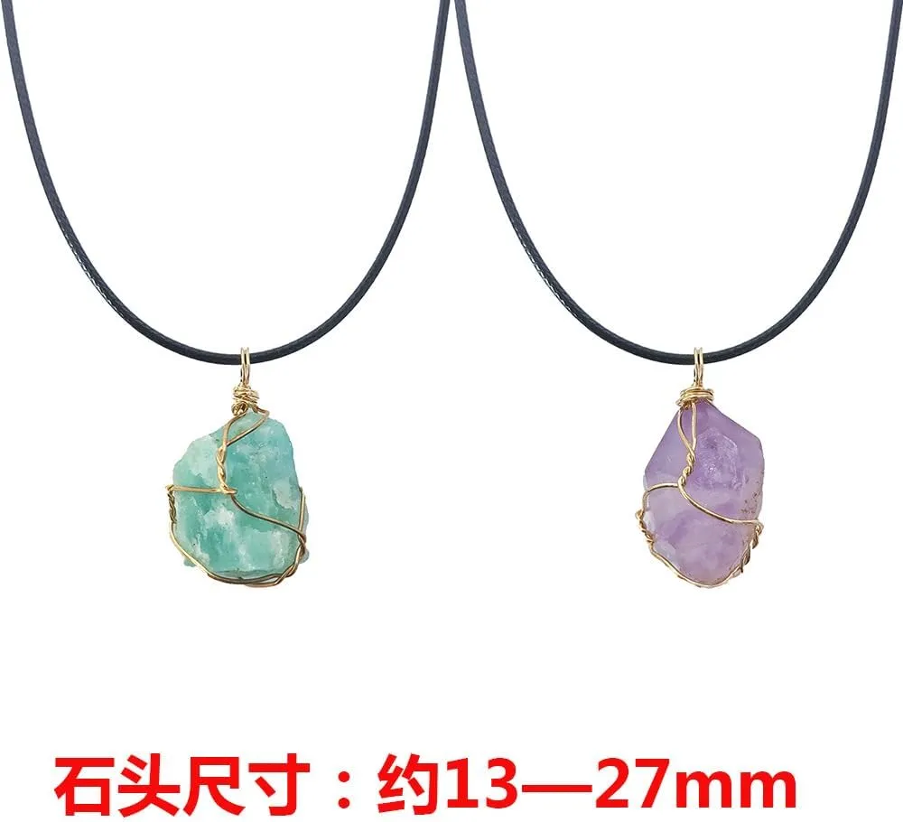 Crystal Necklaces for Women Gold Pendant Necklace Healing Crystal Necklace Gold Layered Chain Necklace Amethyst Necklaces Fashion Jewelry for Women