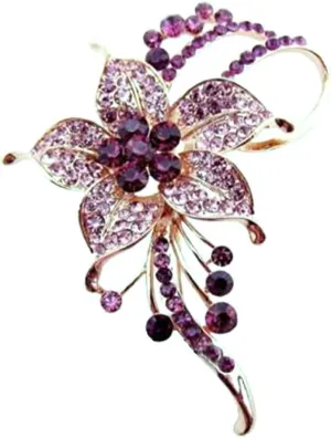 Crystal Pearl Flower Brooches Pins Fashion Beautiful Created Rhinestone Floral Brooch Good Idea for Party Dance Wedding Banquet for Elegant Women Girl