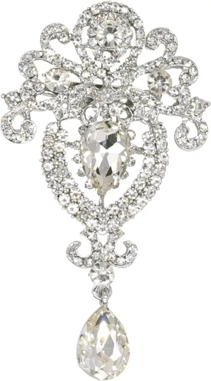 Crystal Pearl Flower Brooches Pins Fashion Beautiful Created Rhinestone Floral Brooch Good Idea for Party Dance Wedding Banquet for Elegant Women Girl