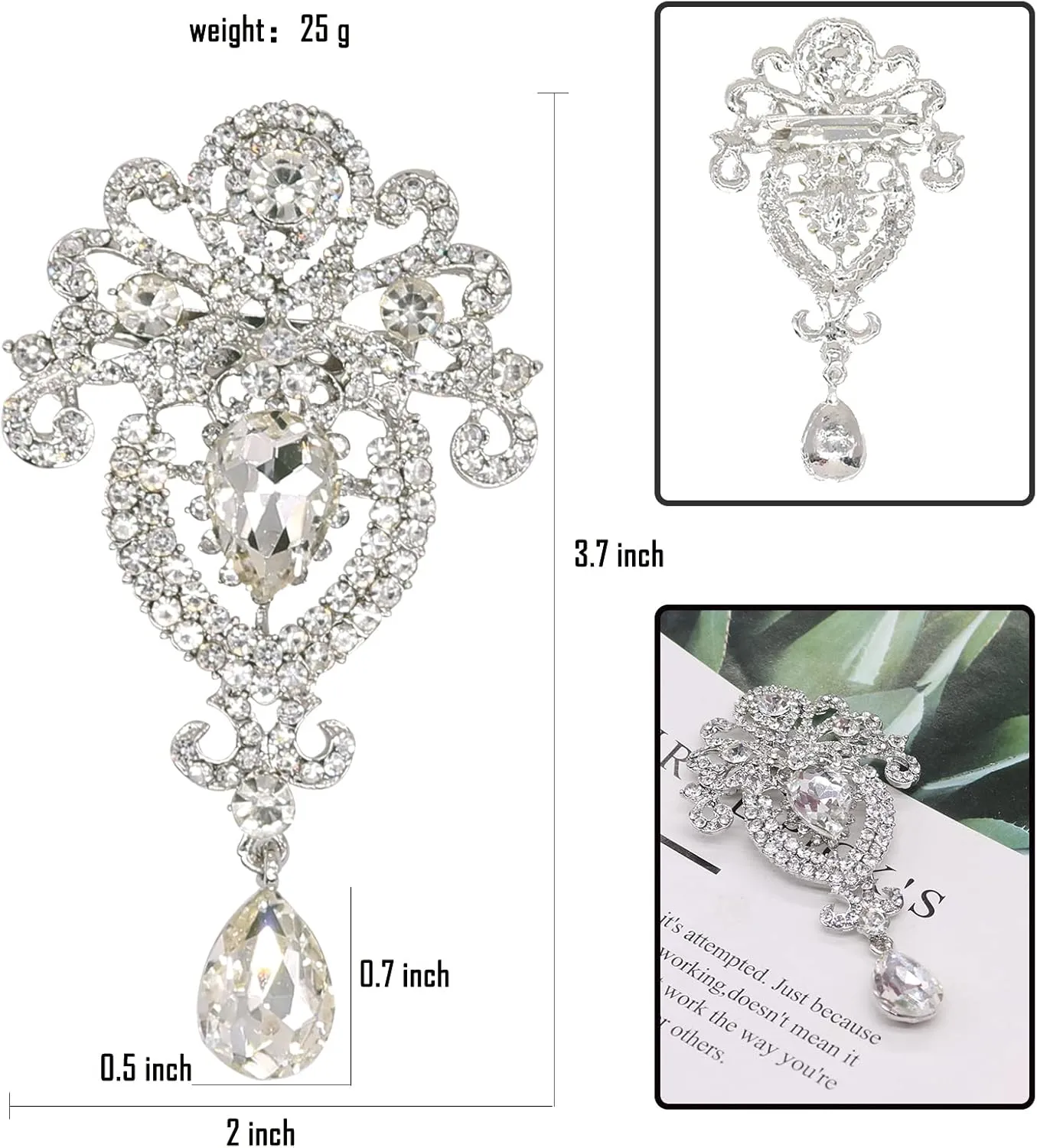 Crystal Pearl Flower Brooches Pins Fashion Beautiful Created Rhinestone Floral Brooch Good Idea for Party Dance Wedding Banquet for Elegant Women Girl
