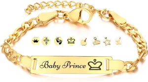 Custom Bracelets for Babies,Infant Bracelets for Newborn Baby Girls with Name, Children Bracelets for Little Girls 1st-6th Birthday Gifts for Girls Jewelry