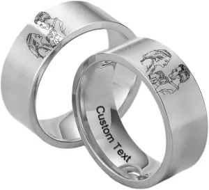 Customize Crown Couples Rings Her King His Queen Promise Ring Inside Can Engraved Band Rings Wedding Rings Titanium Stainless Steel 8mm 6mm 6-13#
