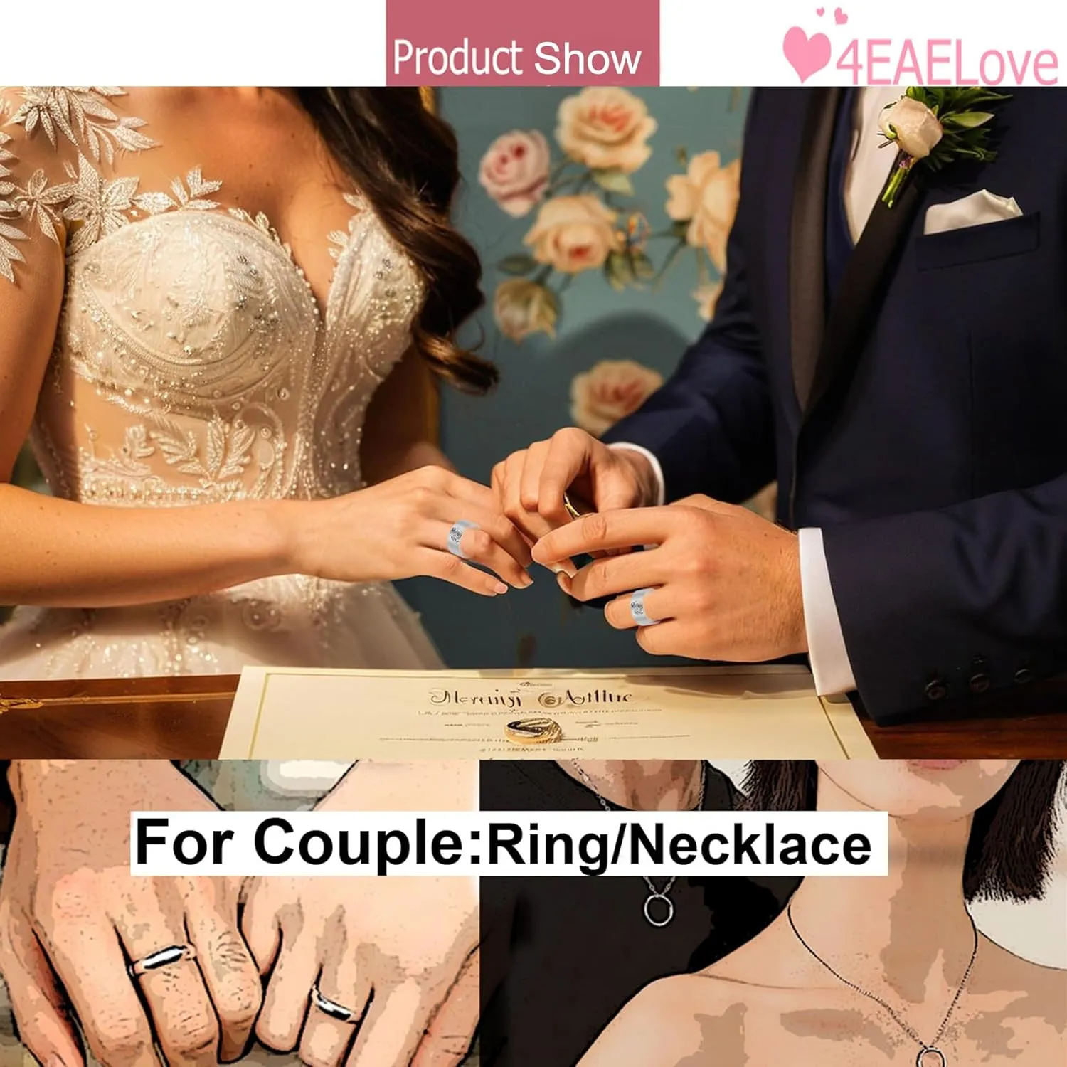 Customize Crown Couples Rings Her King His Queen Promise Ring Inside Can Engraved Band Rings Wedding Rings Titanium Stainless Steel 8mm 6mm 6-13#
