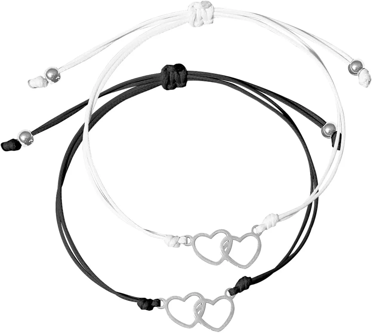 Dainty Boho Punk Tennis Bracelets for Women Girl Heart To Heart Print Double Love Luminous Bracelet Heart To Heart Irradiation Luminous Couple Hand Rope Bracelet Bangle- Link and Italian Jewelry Gifts