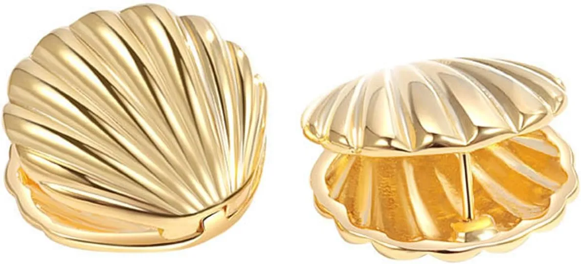 Dainty Gold Silver Shell Studs Earrings Hypoallergenic Ocean Seashell Earrings for Women Girls Summer Beach Jewelry Gifts