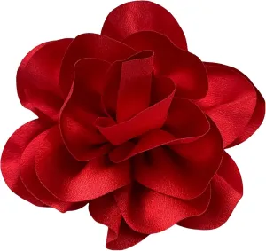 Dainty Satin Fabric Flower Brooches for Women Large Rose Floral Brooch for Party Dance Wedding Banquet Elegant Camellia Fashion Brooch Pin for Women Girl 5.5inch