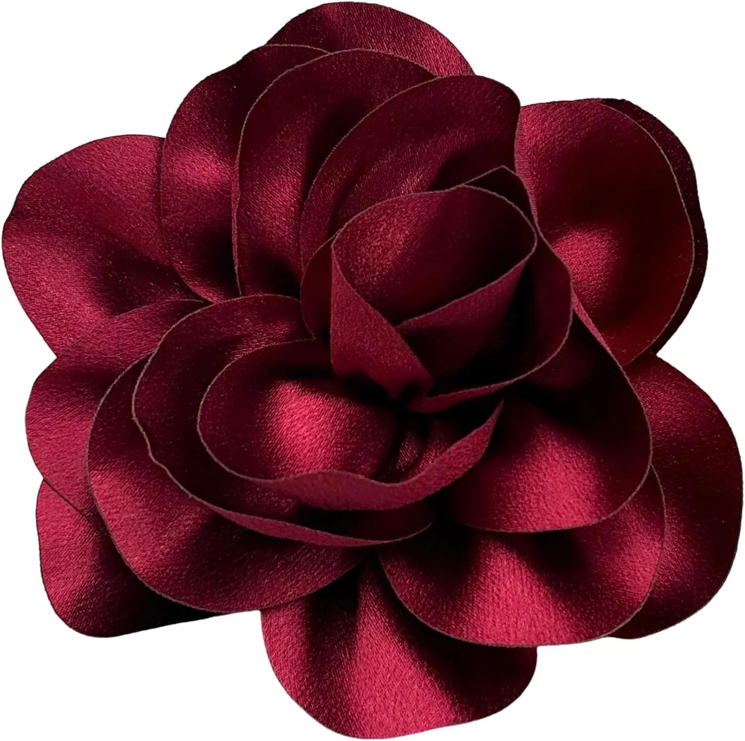 Dainty Satin Fabric Flower Brooches for Women Large Rose Floral Brooch for Party Dance Wedding Banquet Elegant Camellia Fashion Brooch Pin for Women Girl 5.5inch