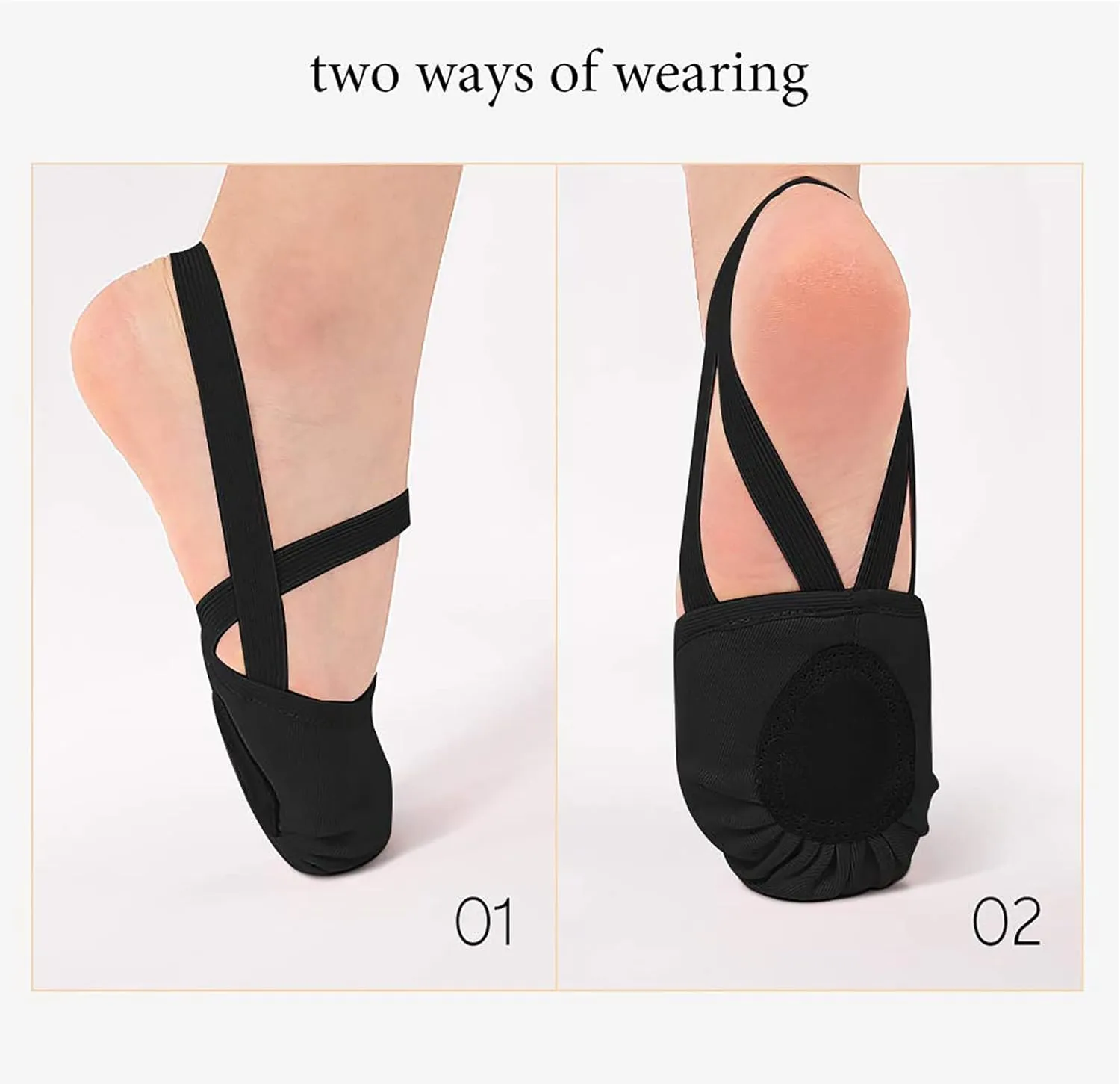 Dance Shoes Half Sole Ballet Canvas Pirouette Shoes for Women/Men and Girls/Boys