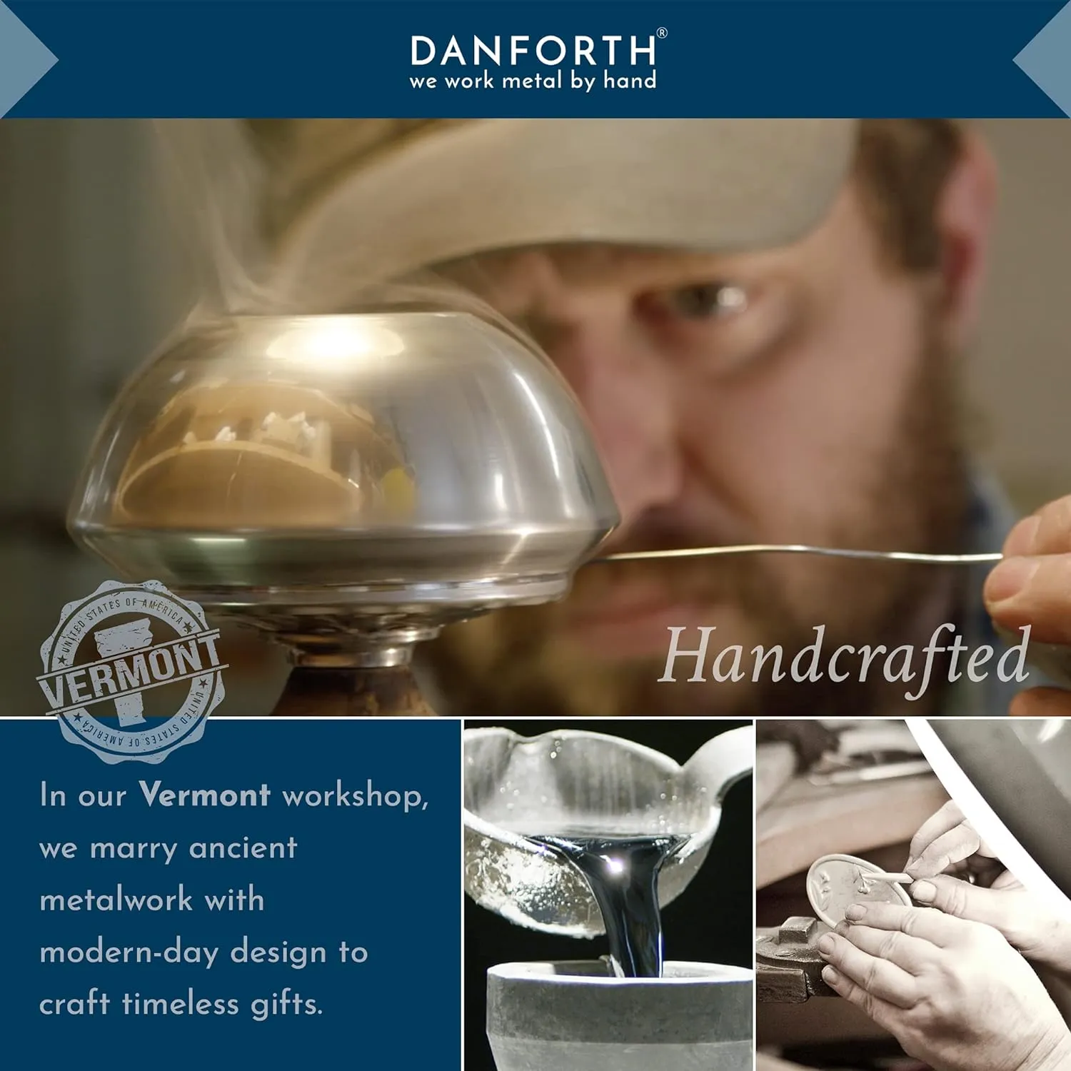DANFORTH Lapel & Brooches Pin  Small, Decorative & Handmade  Made In USA