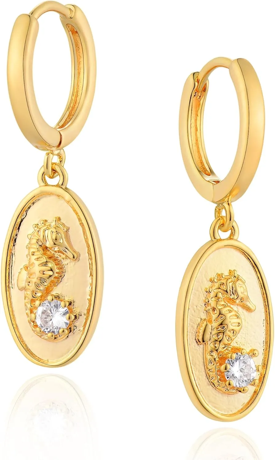 Dangle Hoop Earrings for Women Gold Drop Huggie Hoops 14K Gold Plated Lightweight Trendy Drop Hoops| Star, Turtle, Seashell, Coin| Dainty Earrings Jewelry with Drop Charm for Everyday