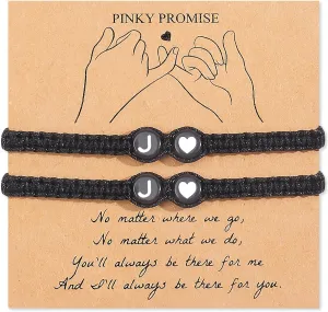 Dcfywl731 Initial Bracelets for Women Teen Girls Letter A-Z Braided Bracelets for Women Trendy Heart Link Friend Sister Daughter Mother Gifts