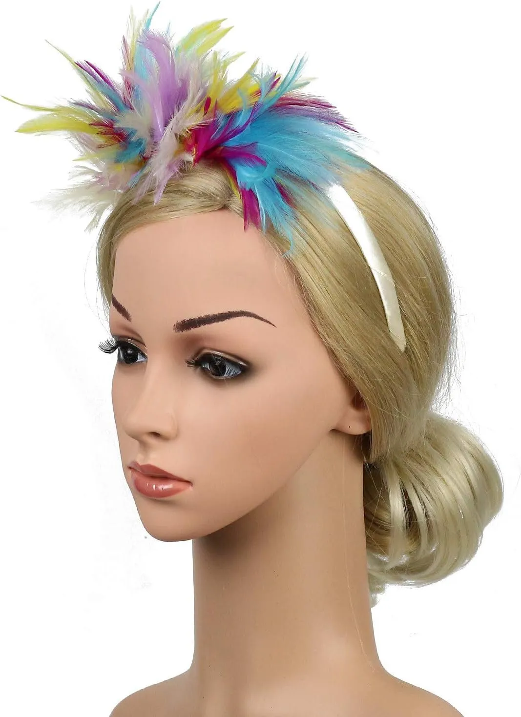 Derby Fascinators for Women Tea Party Veil Mesh Headband 1920s Flapper Ladies Head Piece Hair Clip Hoop Accessory