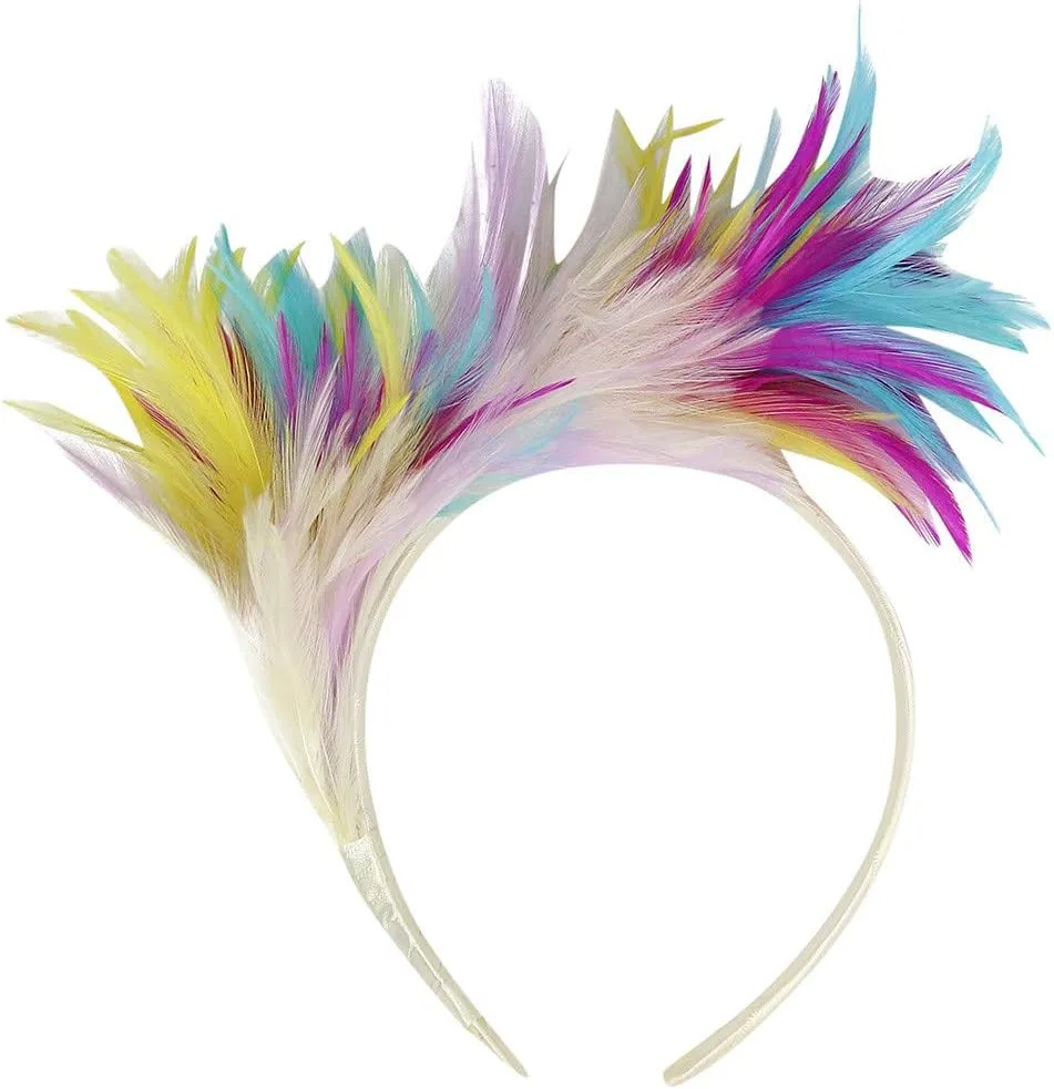 Derby Fascinators for Women Tea Party Veil Mesh Headband 1920s Flapper Ladies Head Piece Hair Clip Hoop Accessory