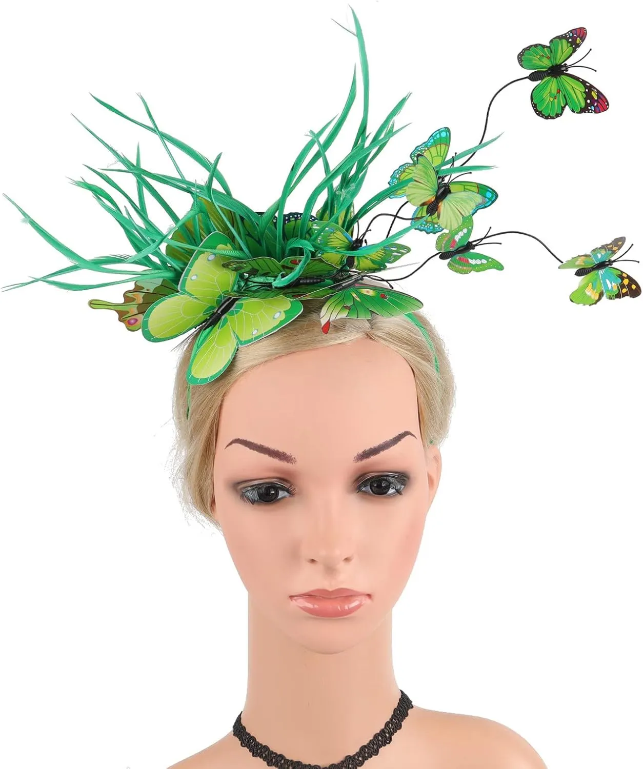 Derby Headbands Fascinator for Women Fancy Butterfly Tea Party Bride Wedding Headpiece Church Hair Clip Hoop Headwear