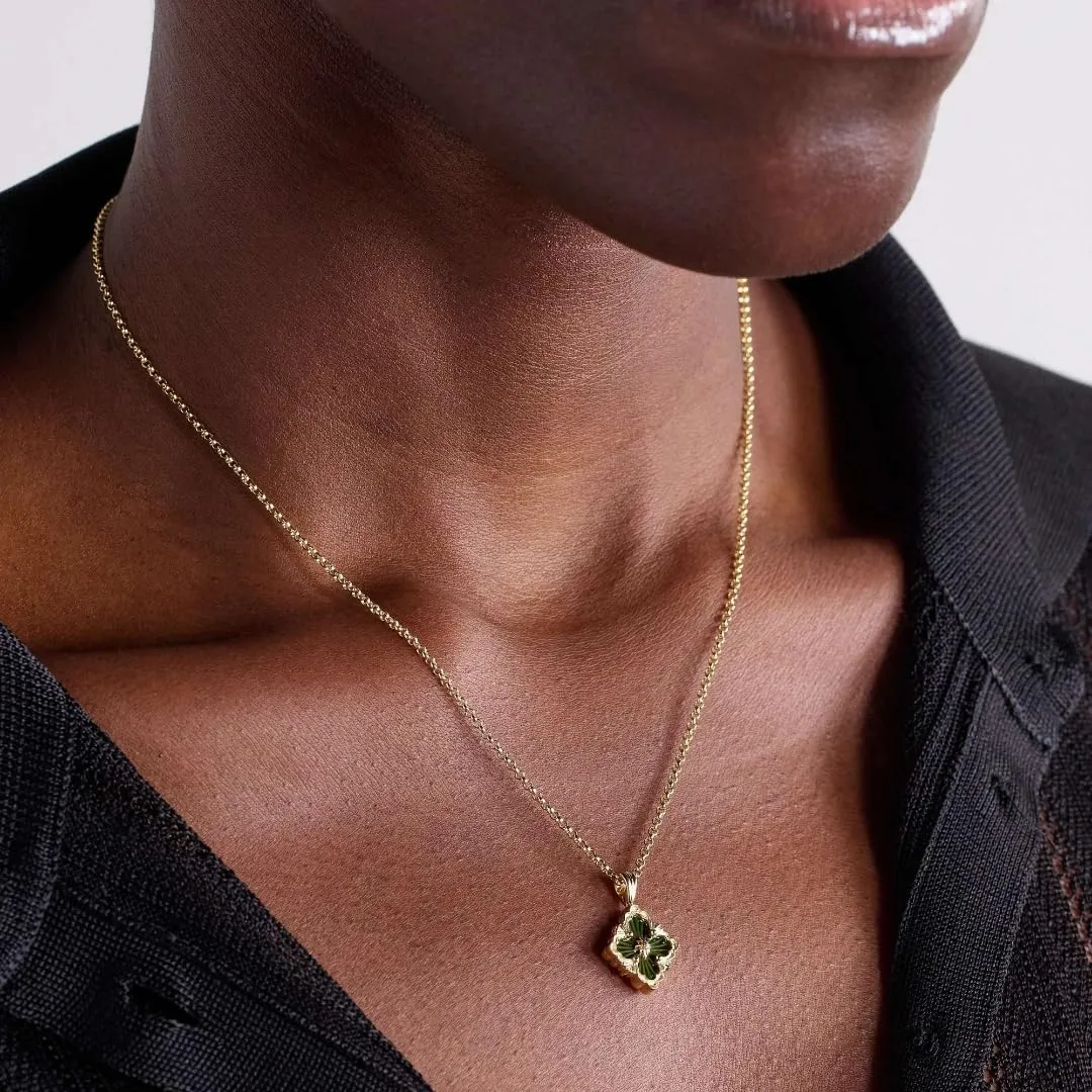 DISTANT DRUMS Gold Clover Jewelry for Women, Double-Sided Pendant by 18K Gold-plated with Gemstone inlaid Shell Pearl Pendant Necklace,Bracelet,Earrings,Gold Jewelry Set for Women
