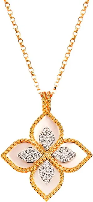 DISTANT DRUMS Gold Clover Jewelry for Women, Double-Sided Pendant by 18K Gold-plated with Gemstone inlaid Shell Pearl Pendant Necklace,Bracelet,Earrings,Gold Jewelry Set for Women
