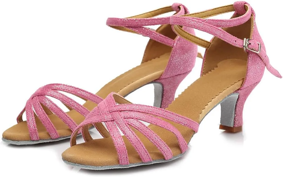 DKZSYIM Women Latin Dance Shoes Ballroom Salsa Tango Practice Performence Party Dancing Shoes,Model 1810-6