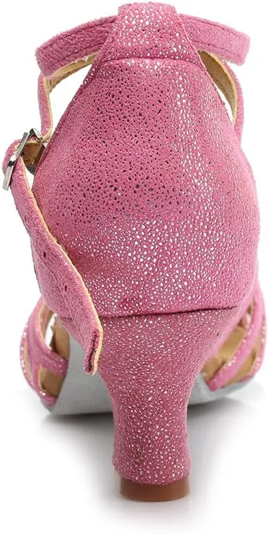 DKZSYIM Women Latin Dance Shoes Ballroom Salsa Tango Practice Performence Party Dancing Shoes,Model 1810-6