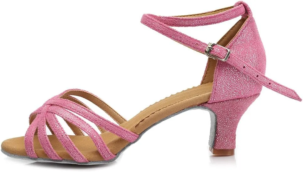 DKZSYIM Women Latin Dance Shoes Ballroom Salsa Tango Practice Performence Party Dancing Shoes,Model 1810-6