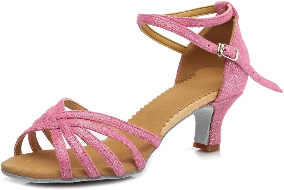 DKZSYIM Women Latin Dance Shoes Ballroom Salsa Tango Practice Performence Party Dancing Shoes,Model 1810-6