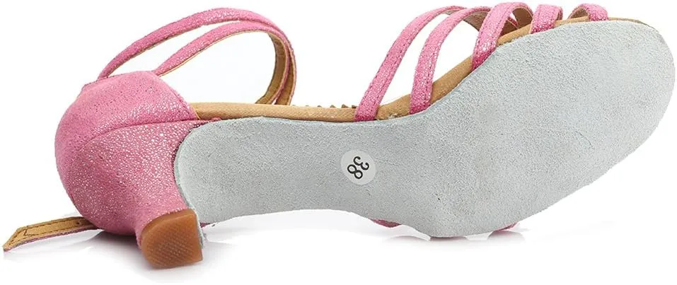 DKZSYIM Women Latin Dance Shoes Ballroom Salsa Tango Practice Performence Party Dancing Shoes,Model 1810-6