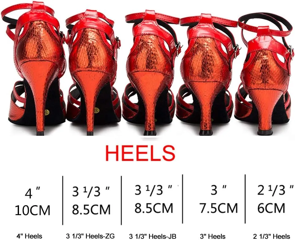 DKZSYIM Women's Latin Dance Shoes Ballroom Performance Rhinestone Wedding Dance Shoes,Model YCL396