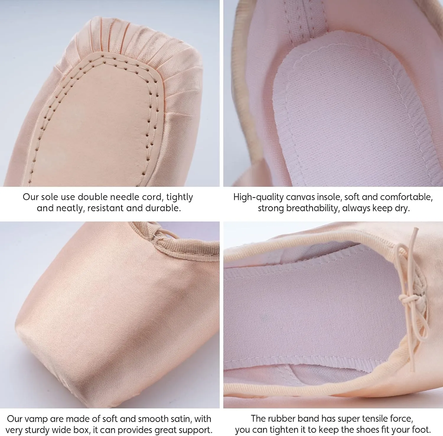 DoGeek Satin Pointe Shoes for Girls and Ladies Professional Ballet Dance Shoes with Ribbon for School or Home