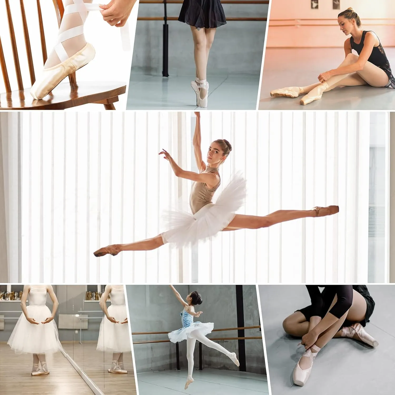 DoGeek Satin Pointe Shoes for Girls and Ladies Professional Ballet Dance Shoes with Ribbon for School or Home