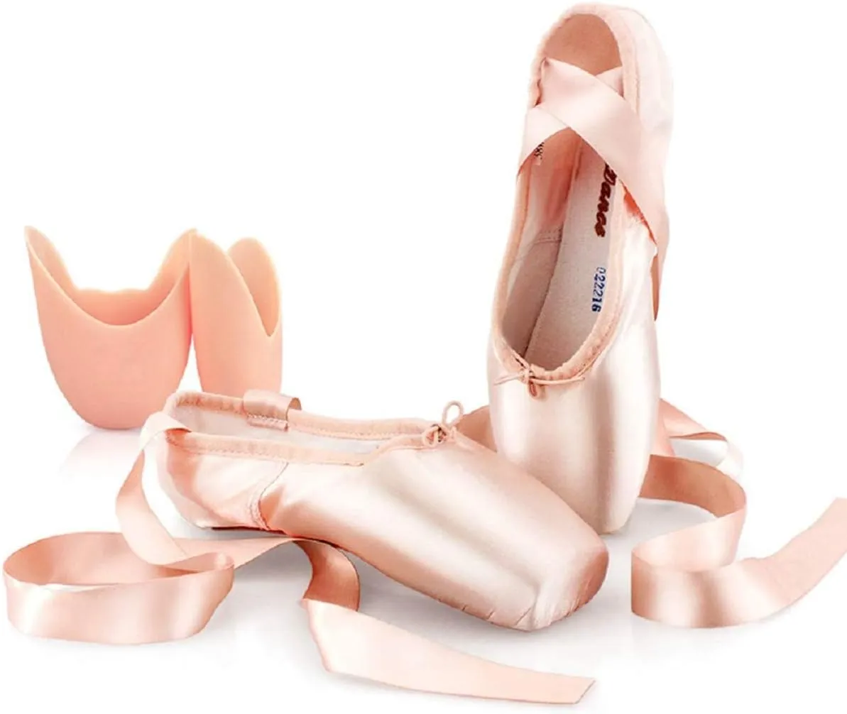 DoGeek Satin Pointe Shoes for Girls and Ladies Professional Ballet Dance Shoes with Ribbon for School or Home